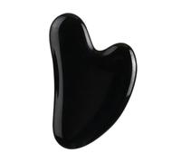Grattoir à Gouache en Pierre Naturelle for Massage du Visage, Rouleau de Jade, Planche Gua Sha en Obsidienne Noire, Outil de Soins de la Peau(Type 9)