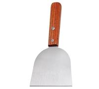 Grattoir à gril - Spatule de cuisson en acier inoxydable | Grattoir à bords biseautés pour barbecue avec poignée en bois pour cuisiner, nettoyer le gril, griller