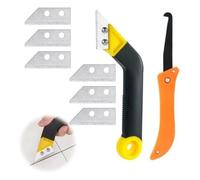 Grattoir à Joints, Lot de 9 Grattoirs Joints Carrelage avec 7 Lames de Rechange et 1 Scie Coudée, Grattoir Rasoir Nettoyage pour Ca