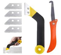 Grattoir à Joints Outils de Nettoyage de Coulis de Grattoir avec 4 Lames de Rechange, Grattoir Joint Carrelage pour Les Joints de Nettoyage de Carreaux de Sol de Mur, Salle de Bain, Cuisine