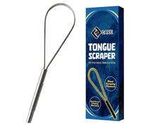 Grattoir à langue pour adultes, réduit la mauvaise haleine, gratte-langue en métal, nettoyeur de langue, acier inoxydable pour adultes, brosse à langue (Argent, Lot de 1)
