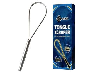 Grattoir à langue pour adultes, réduit la mauvaise haleine, gratte-langue en métal, nettoyeur de langue, acier inoxydable pour adultes, brosse à langue (Argent, Lot de 1)