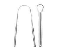 Grattoir à langue réutilisable en acier inoxydable, nettoyant utile for l'haleine fraîche, 1/2 pièces(AB)
