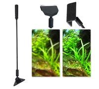 Grattoir à long manche pour aquarium, tête interchangeable pour aquarium, brosse et dissolvant pour eau salée, récif, intérieur, extérieur, utilisation sur les