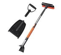 Grattoir à neige, pelle à neige pour allée, kit de déneigement - Grattoir à neige avec grande capacité et poignée en mousse, pelle à neige portable extensible pour voiture, camping et autres activités