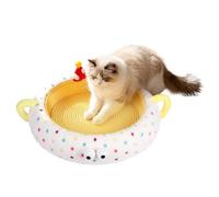 Grattoir à ongles en carton pour chat avec corde en coton, jouet interactif | Grattoir en carton de 48 x 10 cm avec lime à ongles, lit interactif en corde de coton, idéal pour un usage domestique