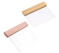 Grattoir à pâte à pizza en acier inoxydable avec manche en bois pour gâteau, pain, pâtisserie, outil de cuisine, spatule à pâtisserie