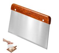 Grattoir à Pâte en Acier Inoxydable, Raclette hachoir en Acier Inoxydable, Grattoir Patisserie, Spatules à pâte avec Poignées en Bois, Grattoir pour Pain, Pizza, Pâtisserie, Crêpes, 20x 13 cm