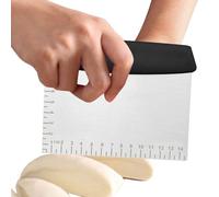 Grattoir à pâtisserie Pro, coupe-pâte et grattoir - Coupe-pizza à gâteau - Coupe-pâte à et à pizza polyvalent poli avec échelle de mesure gravée pour chauffante à dessus plat
