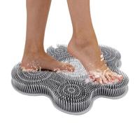 Grattoir à pieds pour douche Tapis exfoliant en silicone avec ventouses