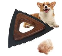 Grattoir à poils d'animaux pour meubles, dissolvant de poils d'animaux pour tapis, outil pour retirer les poils d'animaux en bois massif, râteau de tapis en forme de triangle anti-peluches