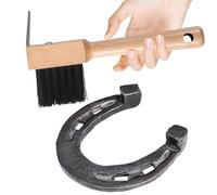 Grattoir à sabots - Outil de nettoyage - Accessoire de cheval robuste - Brosse à sabot portable - Kit d'entretien avec poignée texturée - Poignée en bois robuste - d'élimination de la