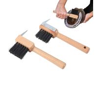 Grattoir à sabots | Outil de soin des sabots avec manche en bois pour | Lot de 2 accessoires d'équitation pour enlever la saleté, la boue et fixes