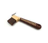 Grattoir à sabots pour chevaux, ânes, chèvres, avec brosse, poignée en gel, grattoir en acier inoxydable, beige cappuccino, moka