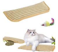 Grattoir avec Herbe à Chat, Interactif Coussin Herbe à Chat, en Corde de Chanvre Résistant, Jouet Herbe à Cat, Facile à Saisir, Stimule l'Instinct Naturel (L(40 x 10cm))