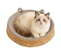 Grattoir circulaire pour chat - Nid de repos tissé respirant, motif oreilles de chaton en corde de coton tissée - pour le jeu, l'exercice, l'enrichissement, l'activité de coupe des ongles, soins des