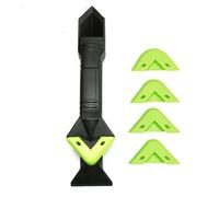 Grattoir D'angle De Colle De Verre 3 En 1 Avec Têtes De Raclette, Outil De Dépose De Calfeutrage, Racloir, Outil De Remplissage Pour Espace De Carrelage, Pelle, 6 Pièces