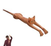 Grattoir de dos en forme de chat, long manche en bois de tilleul, amusant pour soulager instantanément les démangeaisons et la relaxation du corps, excellent cadeau pour les amoureux des chats