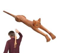 Grattoir de dos en forme de chat, masseur de dos portable en bois avec longue poignée, grattoir amusant pour soulager les démangeaisons, cadeau pour les amoureux des chats