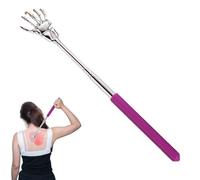 Grattoir de dos télescopique : masseur à tête large, construction en métal renforcé, poignée en caoutchouc antidérapante avec plusieurs griffes | Design de rangement compact portable pour persan