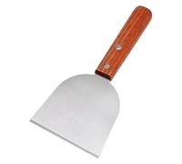 Grattoir de grille, grattoir à - Pelle à frire en acier inoxydable - Poignée en bois grattoir au barbecue avec chanfreinage lourd pour le nettoyage de la grille, cuisine cuisine cuisine d