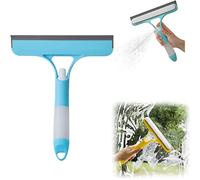 Grattoir de nettoyage 3 en 1 multifonction en silicone avec spray et brosse à récurer, nettoyant réutilisable pour vitres de voiture, maison, cuisine, portes de douche (bleu)