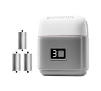 Grattoir électrique rechargeable pour les pieds avec design à trois têtes - Outil de pédicure sans fil - Appareil de pédicure électrique - Appareil de soin des pieds alimenté par USB