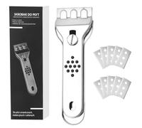 Grattoir en Acier Inoxydable, MXTIMWAN Grattoir Plaque Vitrocéramique avec 10 Lames de Rechange,Induction Racloir Vitrocéramique Grattoir Verre pour Plaque à Induction,Fenêtres,Carreaux,Vitres,Miroir