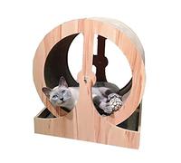 Grattoir en bois pour chat - Jouet ondulé pour perte de poids - Tapis de course pour chats d'intérieur