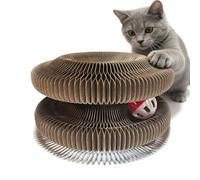 Grattoir en Carton pour Chat Accessoire Magnétique Interactif En Accordéon