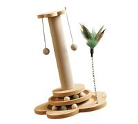 Grattoir en Sisal pour Chats, avec Plusieurs Jouets, Meubles pour Chaton, Poteau à gratter, Piste à Deux Couches, Jouet d ' pour Chat