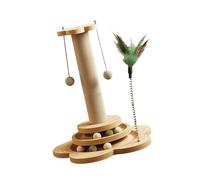 Grattoir en Sisal pour Chats, avec Plusieurs Jouets, Meubles pour Chaton, Poteau à gratter, Piste à Deux Couches, Jouet d ' pour Chat