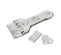 Grattoir en vitrocéramique en acier inoxydable, dimensions de 13,5 x 4,5 cm, idéal pour nettoyer les surfaces sans rayer.