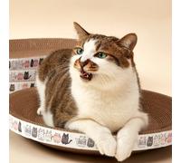Grattoir et lit pour chat 2-en-1, protège les canapés des griffures de chat, forme ovale large, jouets pour chaton et chat, poteau à gratter Ovale 53*37cm,Ovale à fond plat 45*29cm,Ovale 47*32cm,Rond 