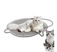 Grattoir horizontal pour chat | Tapis à gratter rond horizontal pour chat avec oreilles suspendues - Jouet pour chat, protection de meubles, lit pour chat pour faire les griffes du chat