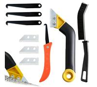 Grattoir Joint Carrelage, shallyong Lot de 9 Grattoir à Joints, Grattoirs en Carbure de Tungstène, avec Remplacement de 6 Lames pour le Nettoyage Carrelage,Cuisine,Salle (C)