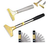 Grattoir : lot de 2 pièces détachant de papier peint avec 20 lames de rechange, grattoir à fenêtre, grattoir à peinture avec poignée en caoutchouc, grattoir professionnel pour enlever la colle, les