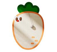 Grattoir mural pour chats d'intérieur, tapis en sisal en forme de carotte avec boule suspendue, planche à gratter pour protéger les bords du canapé, tapis d'entraînement vertical pour animaux