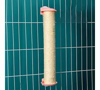 Grattoir naturel pour chat avec texture de corde - Griffoir en sisal durable pour chats, suspendu à une cage, poteau à griffer qui ne perd pas ses poils (rose, taille L)