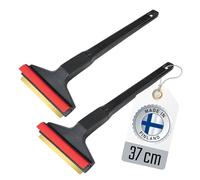 Grattoir Pare Brise Voiture long 37cm - rapide, sans Effort et Efficace - [Lot de 2] - Murska - Raclette Pare Brise Voiture - Premium HIPS - Lame en Laiton Gratte Pare Brise Finlande A055-2 Noir Rouge