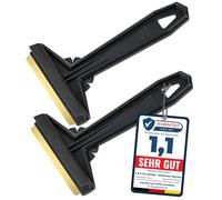 Grattoir pare Brise Voiture - rapide, sans effort et efficace - Murska [ Lot de 2 ] Raclette pare Brise Voiture - lame en laiton - Premium HIPS - Gratte pare Brise Voiture Finlande L&P A054-2 Noir