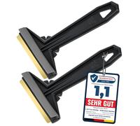 Grattoir pare Brise Voiture - rapide, sans effort et efficace - Murska [ Lot de 2 ] Raclette pare Brise Voiture - lame laiton - Premium HIPS - Gratte pare Brise Voiture Finlande L&P A054-2 Noir Gris