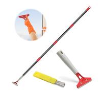 Grattoir Peinture à Long Manche, Grattoir Vitre avec 10 Lames, Grattoir à papier peint pour enlever la peinture, les autocollants, les étiquettes sur les sols, le verre, les carreaux, les murs