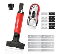 Grattoir Plaque Vitroceramique Goldblatt, 2 Pieces Grattoir Vitre avec 20 Lames, Ensemble d'outils de Grattoir pour Nettoyer Tables de Cuisson/Fenetres/Autocollants/Calfeutrage/Colle a Peinture