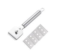 Grattoir Plaque Vitrocéramique, Vitres/Miroir/Sol Nettoyage Grattoir, Gratte en Métal, Racloir Plaque Induction,Multi-usages Pour Gratter Les étiquettes, Autocollants, Calfeutrage,Y Compris 4 Lames