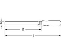 Grattoir plat, DIN 8350, forme A, 200 mm (8")