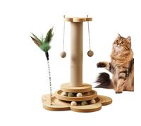 Grattoir post - Barre de corde en sisal - Support pour jouet - Interactive Kitty Play Fitness - Avec balle d'escalade - Colonne d'escalade - Arbre soudain pour chat intérieur - Soulagement des griffes