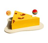 Grattoir pour chat - Bougie parfumée en forme de fromage - Modèle de faux dessert - Jouet interactif pour chaton avec design fromage et ornements réalistes - Pour les problèmes de décoration de jeu