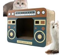 Grattoir pour Chat en Carton - Griffoir Debout pour Chats D'Intérieur,Forme Radio Rétro Jouet pour Animal De Compagnie | pour Appartement Salon Maison Location Refuge