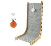 Grattoir pour chat - En forme de L - Avec balle - Jouet pour chaton - 30 x 33 x 60 cm - En feutre - Pour se reposer et jouer - Protection des meubles contre les rayures